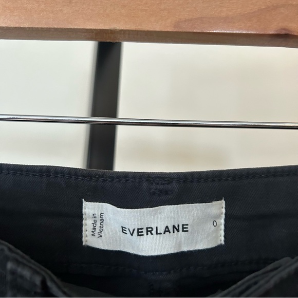 Everlane Organic Cotton Wide Leg Chino Pants Minimalist Casual Black NEW Size 0 - Picture 4 of 9